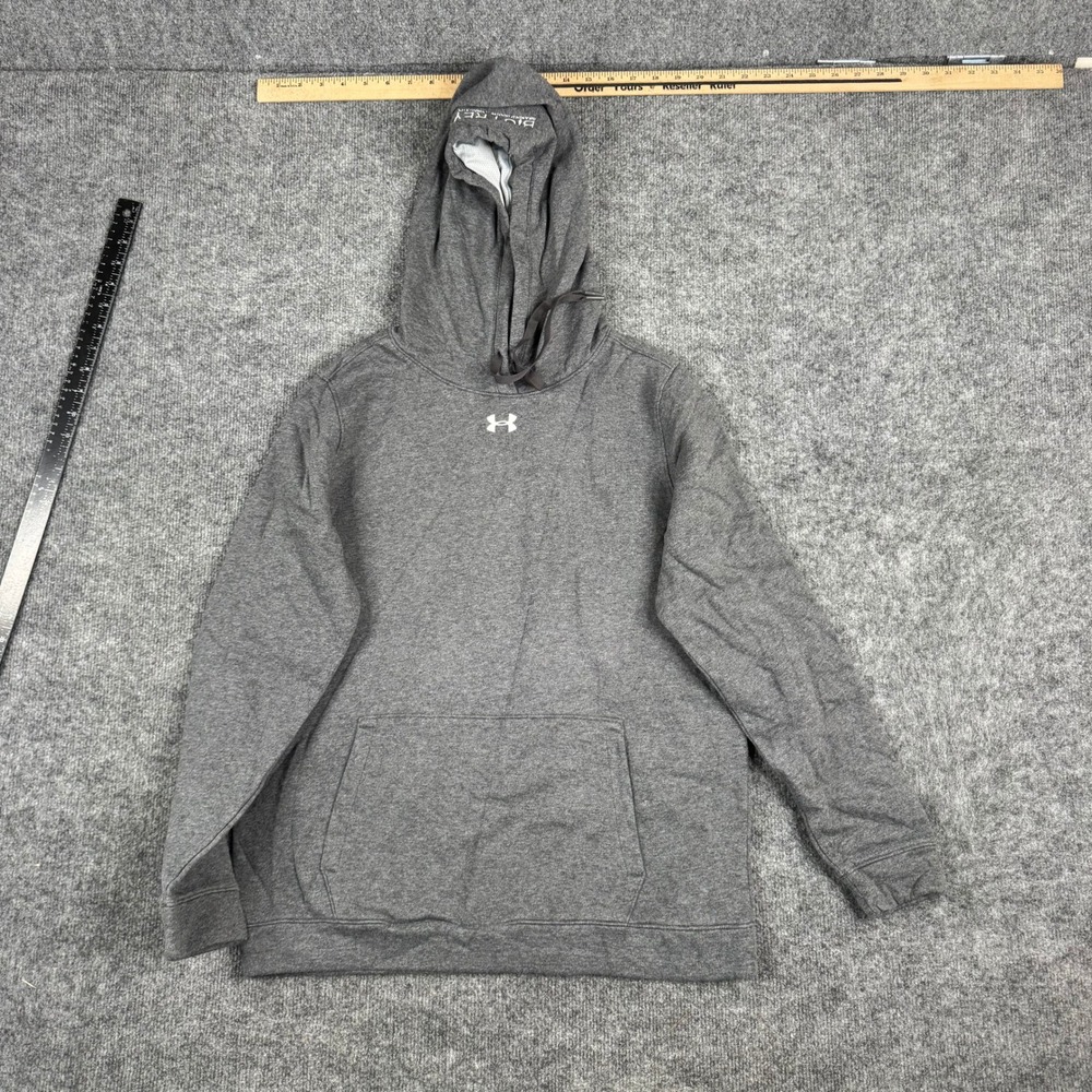 Under Armour Hoodie Mens Large Gray Rival Fleece Loose Fit Pullover Sweatshirt